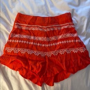 Orange flowy shorts